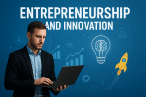 Entrepreneurship and innovation concept showing business growth, creativity, and teamwork