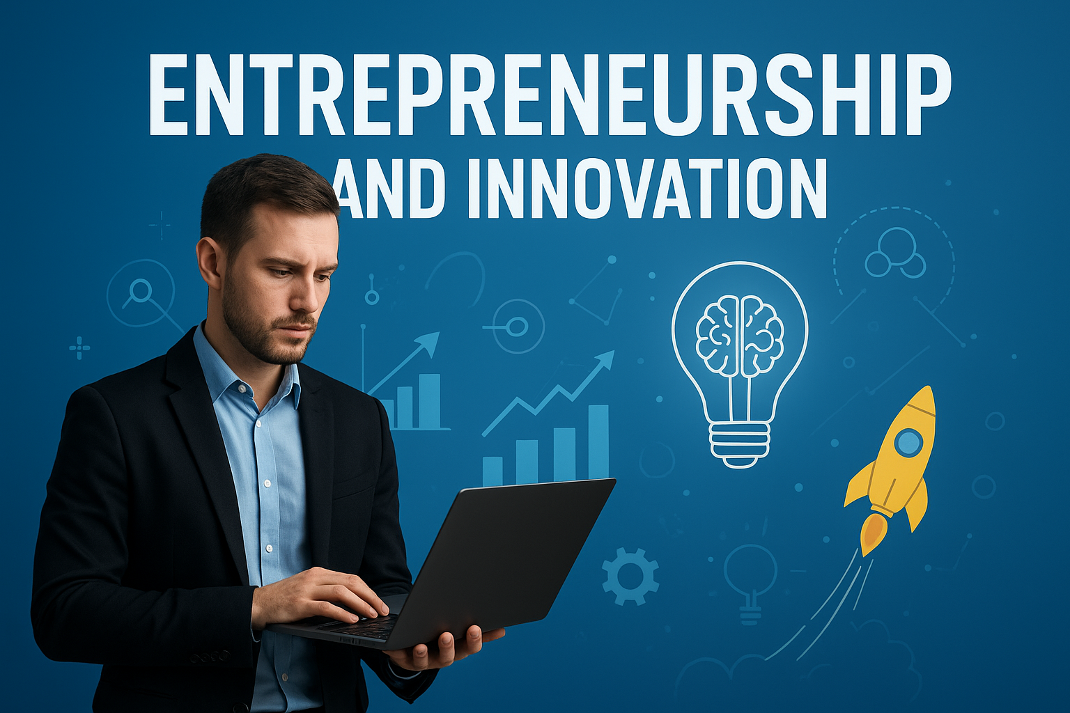 Entrepreneurship and innovation concept showing business growth, creativity, and teamwork