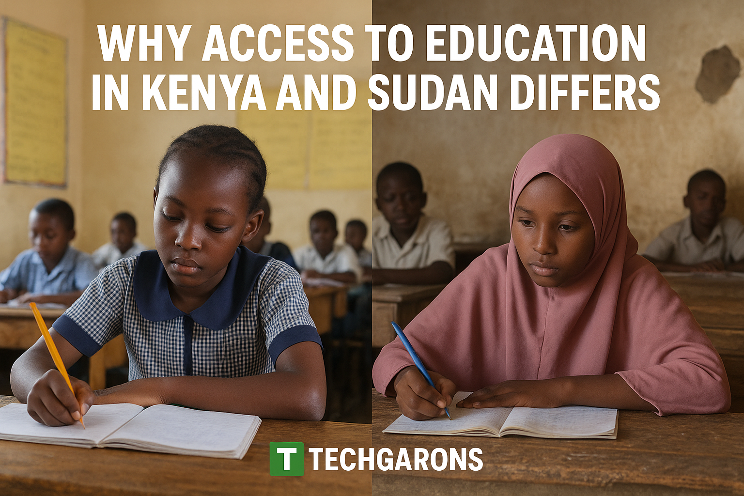 Comparison of access to education in Kenya and Sudan – classroom differences